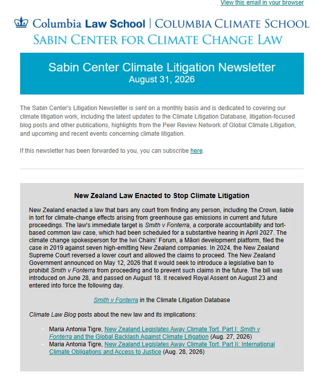 "August 2026 Litigation Newsletter"